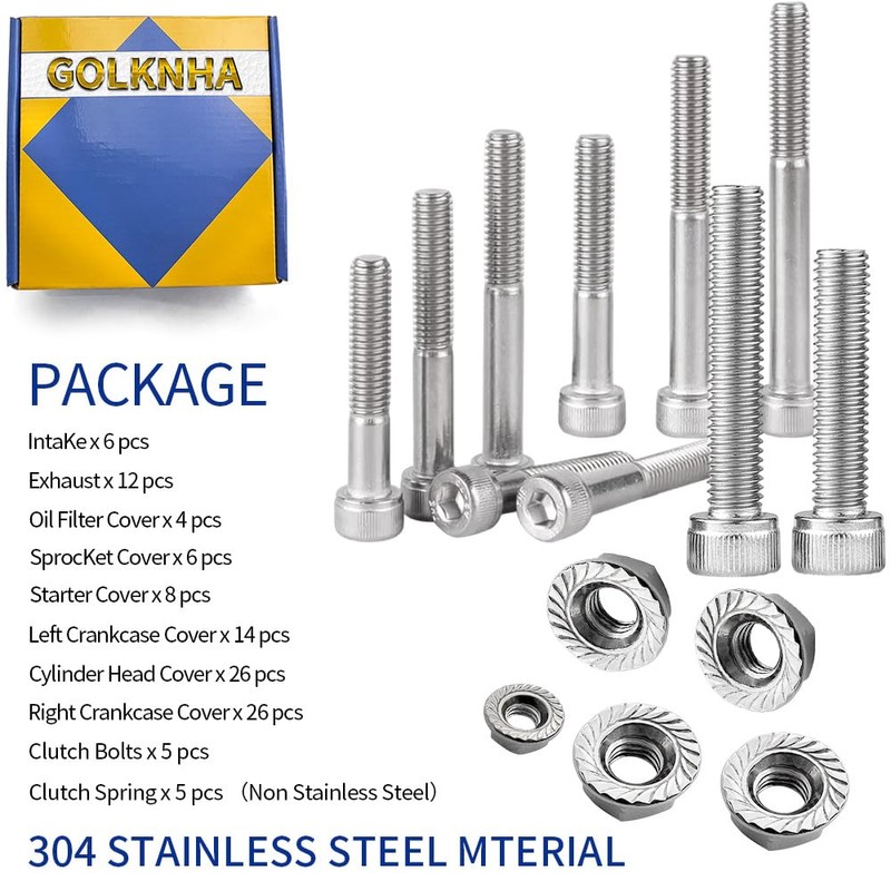 400EX Stainless Steel Bolt Screw & Clutch Spring Kit Compatible
