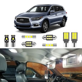 LIGHSTA 14PCS Super Bright White LED Interior Light Kit Package for Infiniti QX60 2014 2015 2016 2017 2018 2019 2020 2021 2022 + License Plate Lights and Install Tool