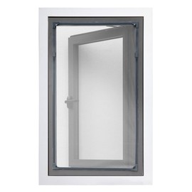 60 * 140CM Removable Polyester Window Net Adjustable Magnetic Window Screen for Aluminum Window Frame, Louvre Bathroom