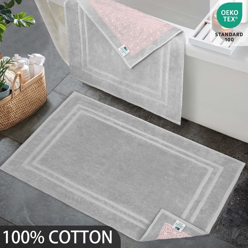 VOOVA & MOVAS Bath Mats 2-Pack 24"x33", Cotton, 830GSM, Light