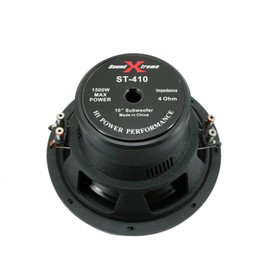 2X SoundXtreme ST-410 10 Inch 3000 Watts Peak Power Car Audio Subwoofer with DVC Power Dual Voice Coil Configuration Frequency Response 30-2500Hz 90 dB Sensitivity