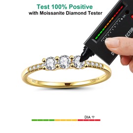 LAVALE Round Cut Moissanite Wedding Band, 18K Rose Gold Plated Sterling Silver, 0.3 Carats Lab Created Diamond, D Color VVS1 Clarity, 7 Size, Unisex, Contemporary Style, Wedding Occasion