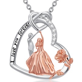 Dorunmo Hug Necklace Lover Necklace Sterling Silver Hug Necklace Couple Heart Necklace Promise Necklace for Her Couples Necklace Birthday Anniversary Jewelry Gifts for Women Girlfriend1, Sterling