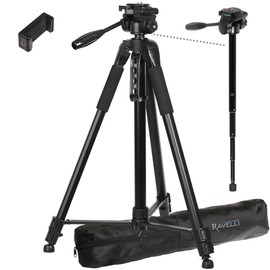 Ravelli APLT6M 72" Light Weight Aluminum Tripod/Monopod with Bag Includes Universal Smartphone Mount