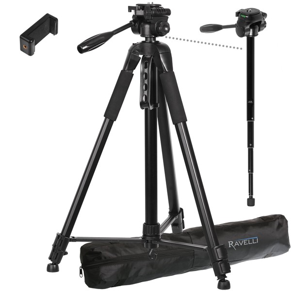 Ravelli APLT6M 72" Light Weight Aluminum Tripod/Monopod with Bag Includes