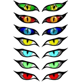 7 Pairs of Simulated Cat Eye Stickers, Reflective Eye Stickers, Creative Decorative Stickers, Suitable for Motorcycles, Helmets, Cars