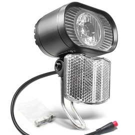 Ebike Ultra Bright 50LUM EBike Headlights WUXING QD522 - Compatible with 24V/36V/48V/52V/60V Electric Bicycles, & Scooters - LED Night Riding Headlight for Road and TrailElectric motorcycle （Red Plug）