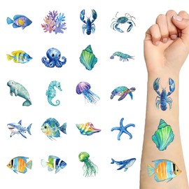 Glitzer Temporär Tattoos für Aloha Party Deko 40 Einzelne Blätter Glitzer Sommer Tattoos für Kinder & Frauen Hawaii Party Favors