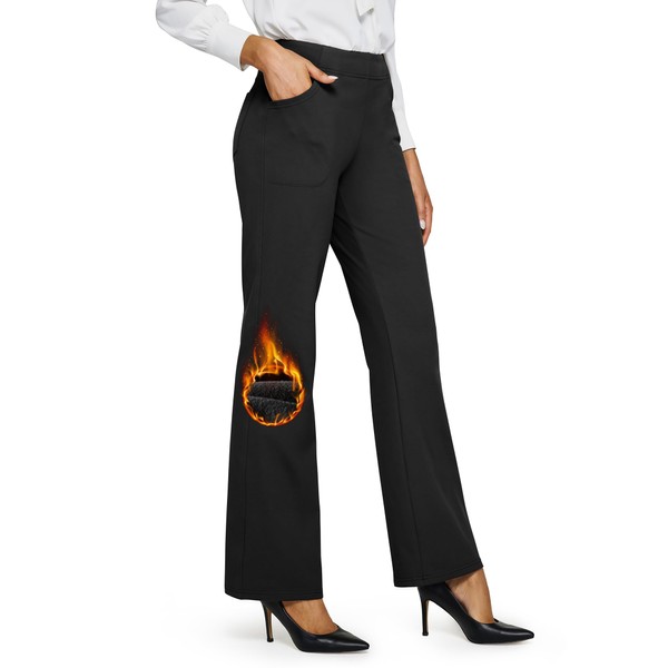 G4Free Fleece Long Yoga Pants for Tall Women Flared Leggings