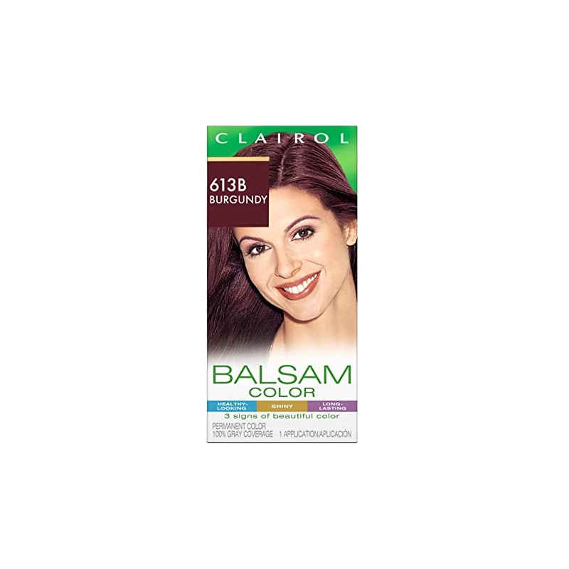 Clairol Balsam Permanent Hair Dye, 613B Burgundy Hair Color, 1