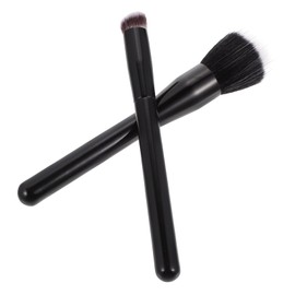 Outanaya 2 Pcs Double Layer Fiber Makeup Brush with Handle Blush Highlight Brushes for Travel Compact and Durable Design for