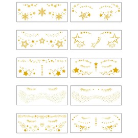 10 Blätter im europäischen Stil Heißprägen Sommersprossen Gesicht Aufkleber Karneval Party Make-up temporäre Tattoo Aufkleber wasserdicht