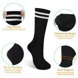 Tphon Toddler Kids Soccer Socks, 1 Pair Girls Boys Soft Knee High Socks Youth Sport Team Training Football Basketball Socks