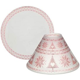 Yankee Candle Mountian Holiday Red Nordic Frosted Large Umbrella + Plate, Glass, Multi-Colour, 15 cm