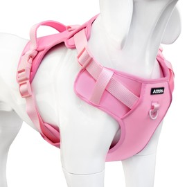 AIITLE Easy Walk Dog Harness, No Pull Pet Harness with 4-Point Adjustable Design, Breathable and Comfortable for Easy Walking, Escape Proof Vest Harness for Small and Medium Dogs Pink S