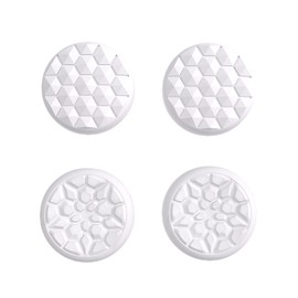 PlayVital Thumb Grip Cap for Steam Deck LCD, Joystick Cap Cover for PS Portal, Grip Joystick Cap for Steam Deck OLED, Diamond Grain & Crack Bomb Design [White]