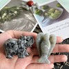 XIANNVXI 2Pcs 2" Crystal Angel Elephant Statue Healing Crystals Labradorite