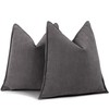 ZWJD Rustic Gray Pillow Covers 18x18 Set of 2 Chenille