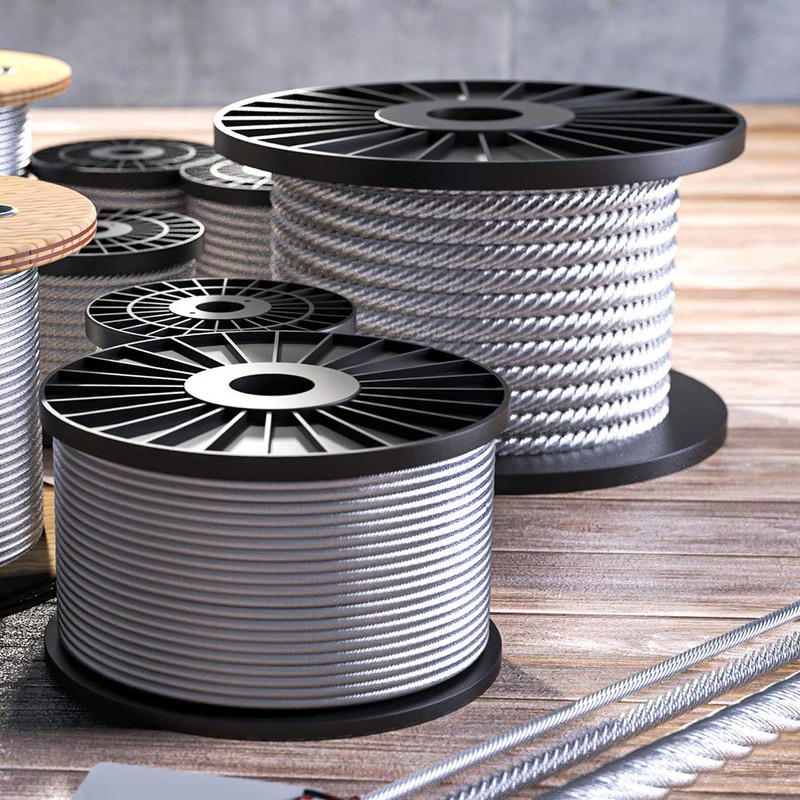 10m Stainless Steel Wire Rope Cable 2mm Cordage Strand: 7x7
