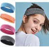 Running Exercise Sports Headband Tennis Sweat-Absorbing Headband Band Black 3ea