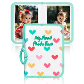 Baby Photo Book Holds 21 4x6 Photos, My First Photo Book for Baby or Toddlers, Love" Baby Photo Album Soft Cloth Family Book, Cute Book Gift for Babies Shower Newborns Family Photos (Green)