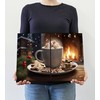 The Plum Penguin Cosy Christmas Scene Wall Art - A4