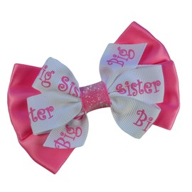 Big Sister Sparkle Hair Bow Funny Girl Designs