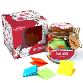 NATOVI® Date Ideas for Couples - Lot Box for Couples with 52 Extraordinary Date Ideas - Partner Gift for Anniversary and Wedding Anniversary for Memorable Couples - Love Gifts for Men and Women