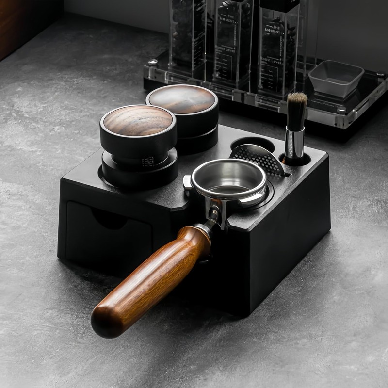 Compact Espresso Tamping Station ABS Construction with Ergonomic Design for