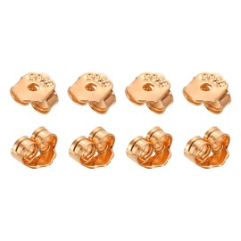 sourcing map 8Pcs Earring Backs, 4mm S925 Silver Butterfly Shape Locking Earring Backs Replacements for Studs Posts, Rose Gold