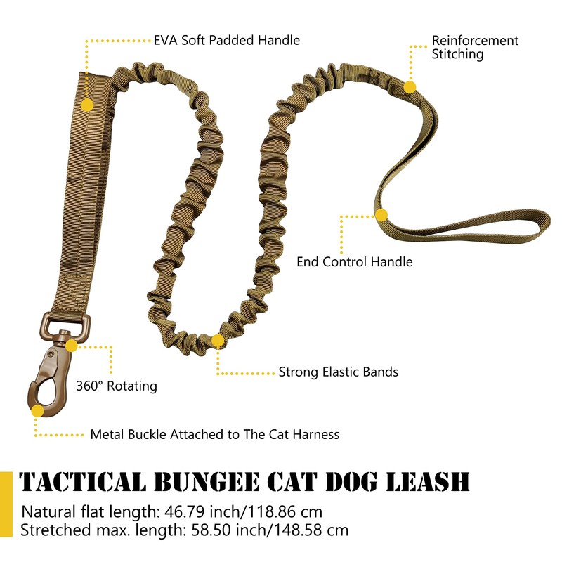 Tactical Cat Harness and Leash for Walking Escape Proof, Adjustable
