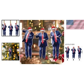 Donald Trump Christmas Ornament Set of 3 for Holiday Decor and Gifts