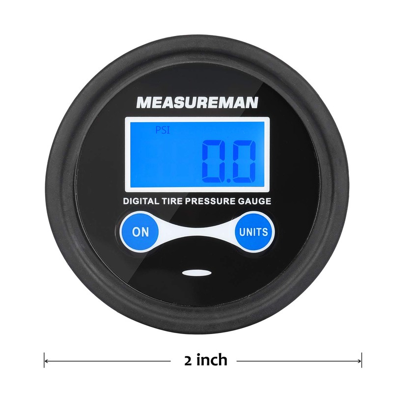 MEASUREMAN 2-1/2" Dial Size Digital Air Pressure Gauge with 1/4''