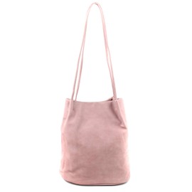 AOSSTA Womens Tote Bag Fashion Designer Medium Size Plain Soft Faux Leather Hobo Shoulder Handbag Bucket Bags (A6773 Light Pink)