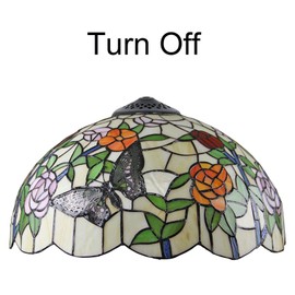 Errzom 16 Inch Butterfly Rose Lamp Shade Replacement Only, Tiffany Stained Glass Lamp Chimney, Vintage Handmade Light Cover Accessories for Table Lamp Pendant Light Floor Lamp Ceiling Fixture