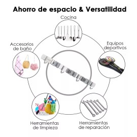 HomeChi Soporte Organizador De Acero Inoxidable Escobas Trapeador