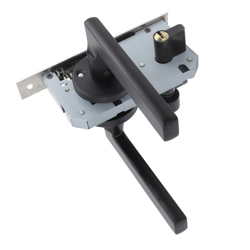 House Door Handle Lock Aluminum Black Antioxidant Coating Shock Resistance
