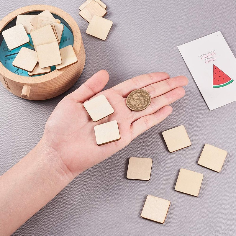 nbeads Pack of 300 2.45 x 2.45 cm Square Unfinished