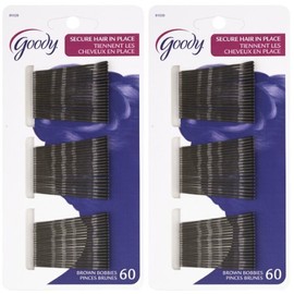 Goody Bobby Pins, 2" Brown, 60 ct, 2 pk