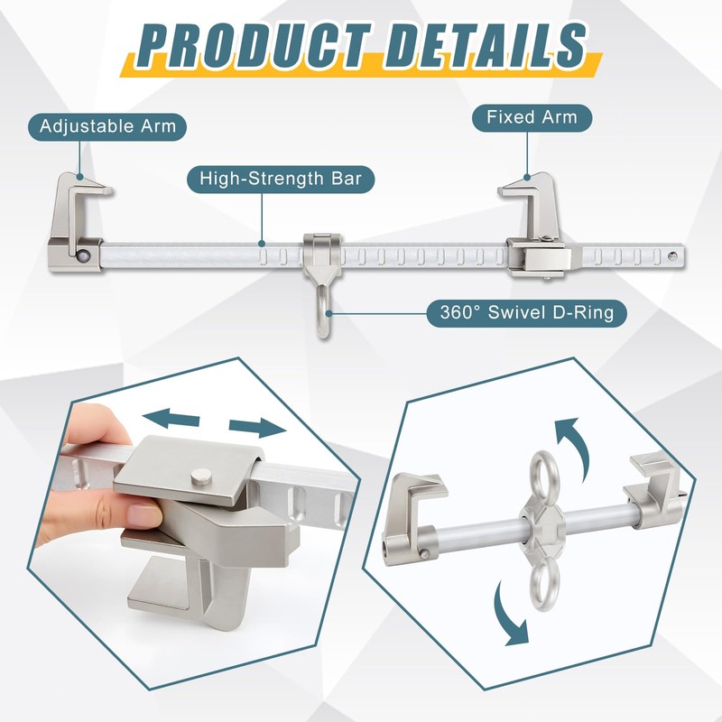 Zonon Steel-aluminum Sliding Horizontal Beam Anchor, Fall Protection Adjustable Beam