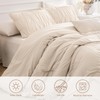 Masaca King Size Comforter Set(106"x95"),Wheat Ruched Bedding Comforter,Farmhouse Shabby Boho