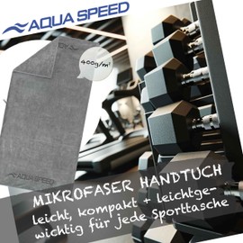 Aqua Speed Sports Towel Gym 70 x 140 cm Microfibre Towel Travel Towel Bath Towel Quick Drying Grey 400 g Microfibre Collection Dry Soft