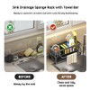BRYN Sink Organiser, Carbon Steel Sponge Holder Kitchen with Dish