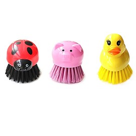 Diamond Visions 01-1374 Animal Scrub Brush Multipack in Assorted Animals (3 Brushes)