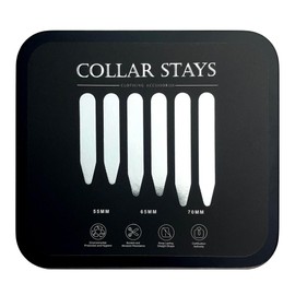 XINRUISEN Mirror Alloy Collar Stays - 3 Sizes (2.1/2.5/2.75") - Luxury & Durable, Essential for Men's Shirts Silver