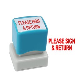 Please Sign Return Self Inking Rubber Stamp YQBOOM Refillable Paid Stamper for Business, Office Stamps - Red Ink