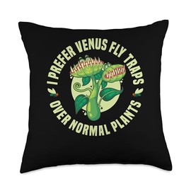 Venus Fly Trao Food Terrarium Seeds Plants Live Venus Fly Throw Pillow