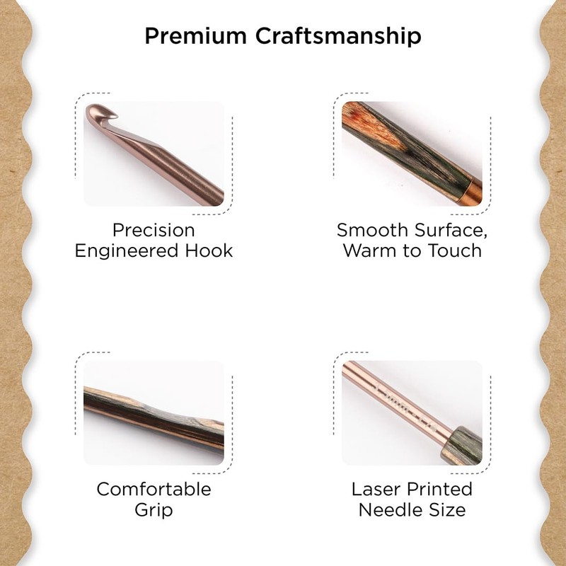 Knitter's Pride Terra Crochet Hook 4.5 mm Wooden Brown Single