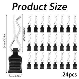 HSUYUN RC Body Clips, 24 Pieces Skbody Cotter Pin Clips, R Type Body Shell Clip, with Pull Ring, RC Replacement Parts, for RC Model Car Bodies