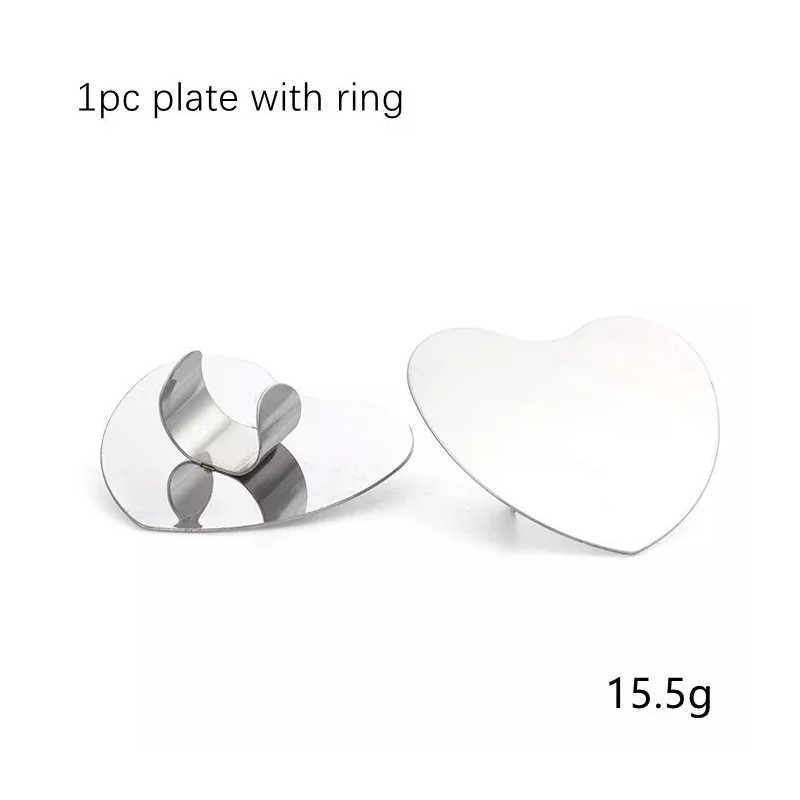 DFS Beauty Paleta Anillo Acero Inoxidable Mezcla Maquillaje_ Corazón